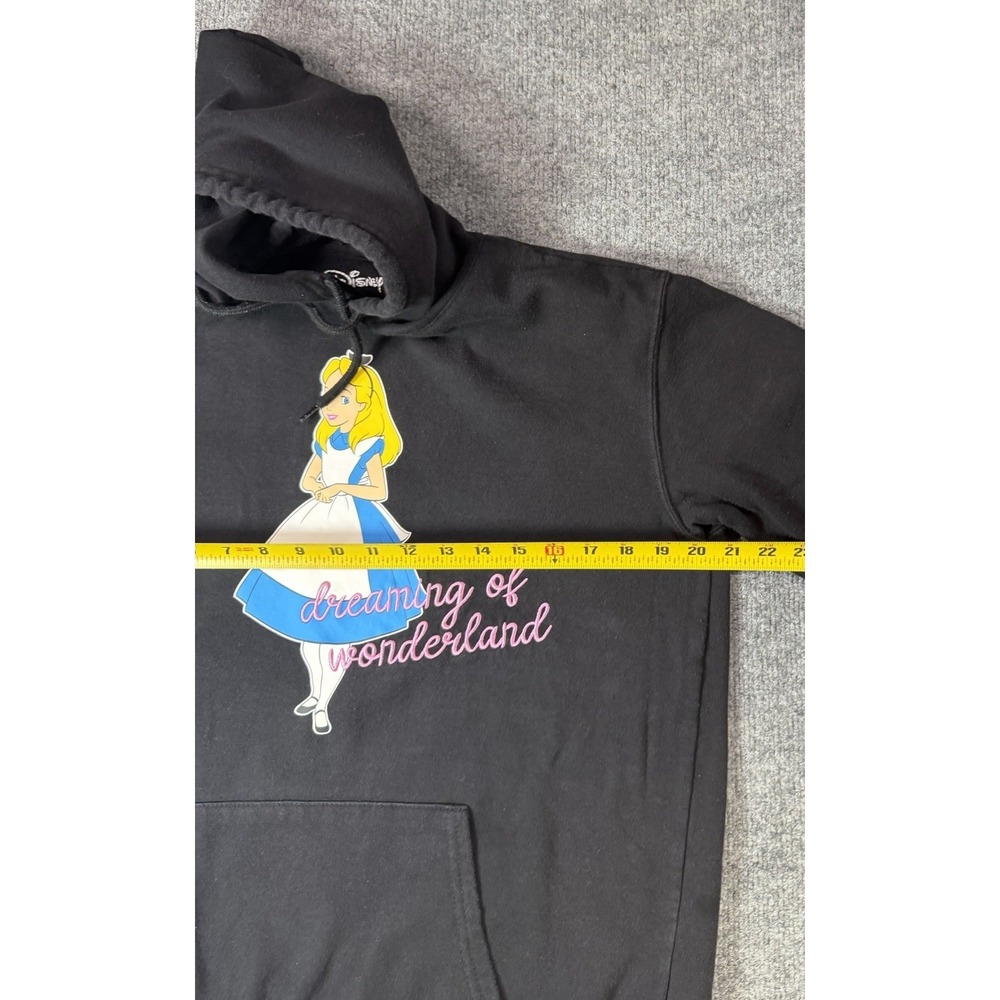 Disney Alice‎ In Wonderland Hoodie Womens Medium Black Stay Curious Pullover - Picture 4 of 7